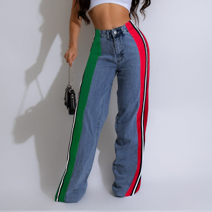 Stylish Striped Denim Jeans