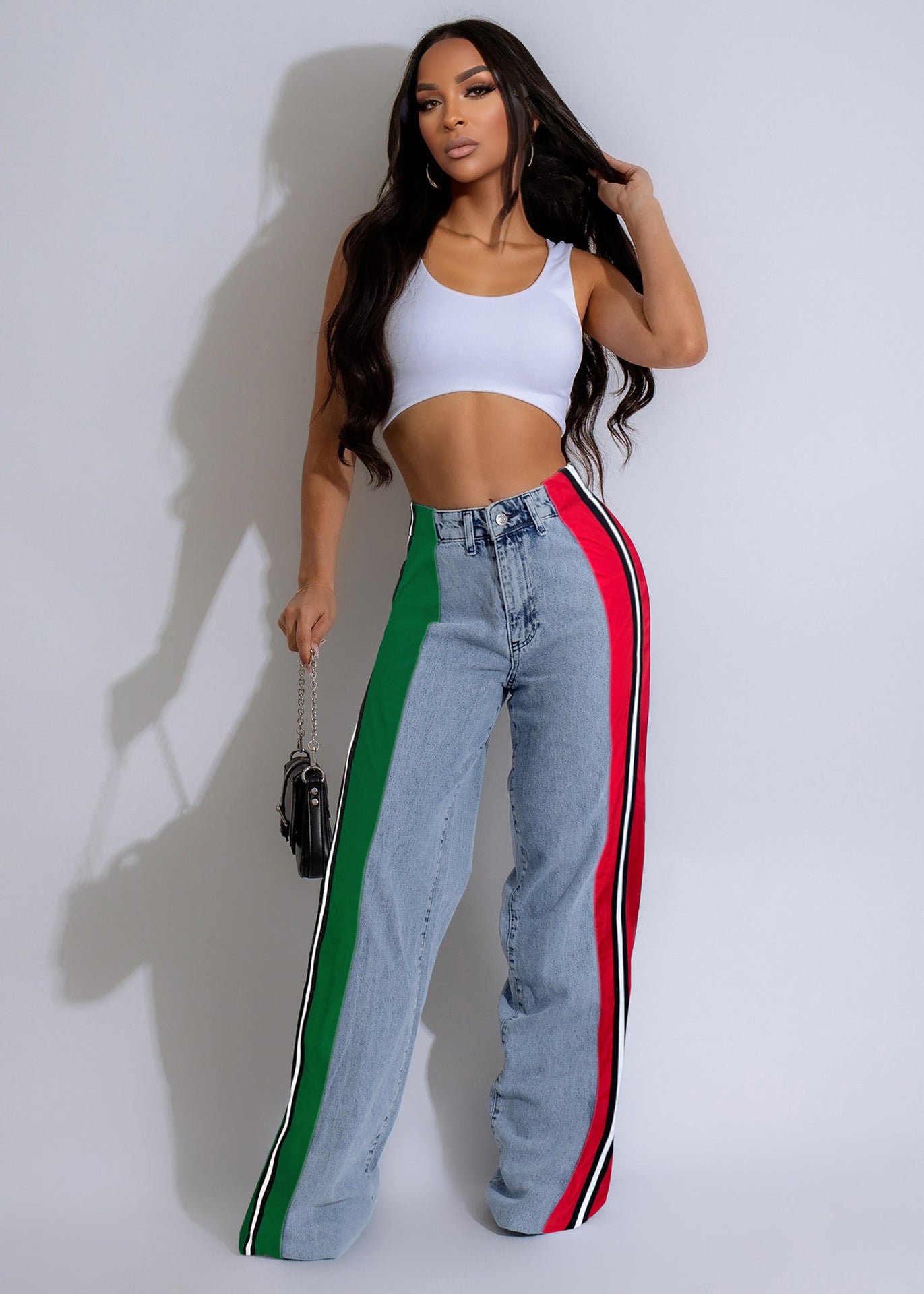 Stylish Striped Denim Jeans