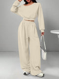 Women's Fashion Slim-fit Off-the-shoulder Navel Solid Color Casual Pants Suit