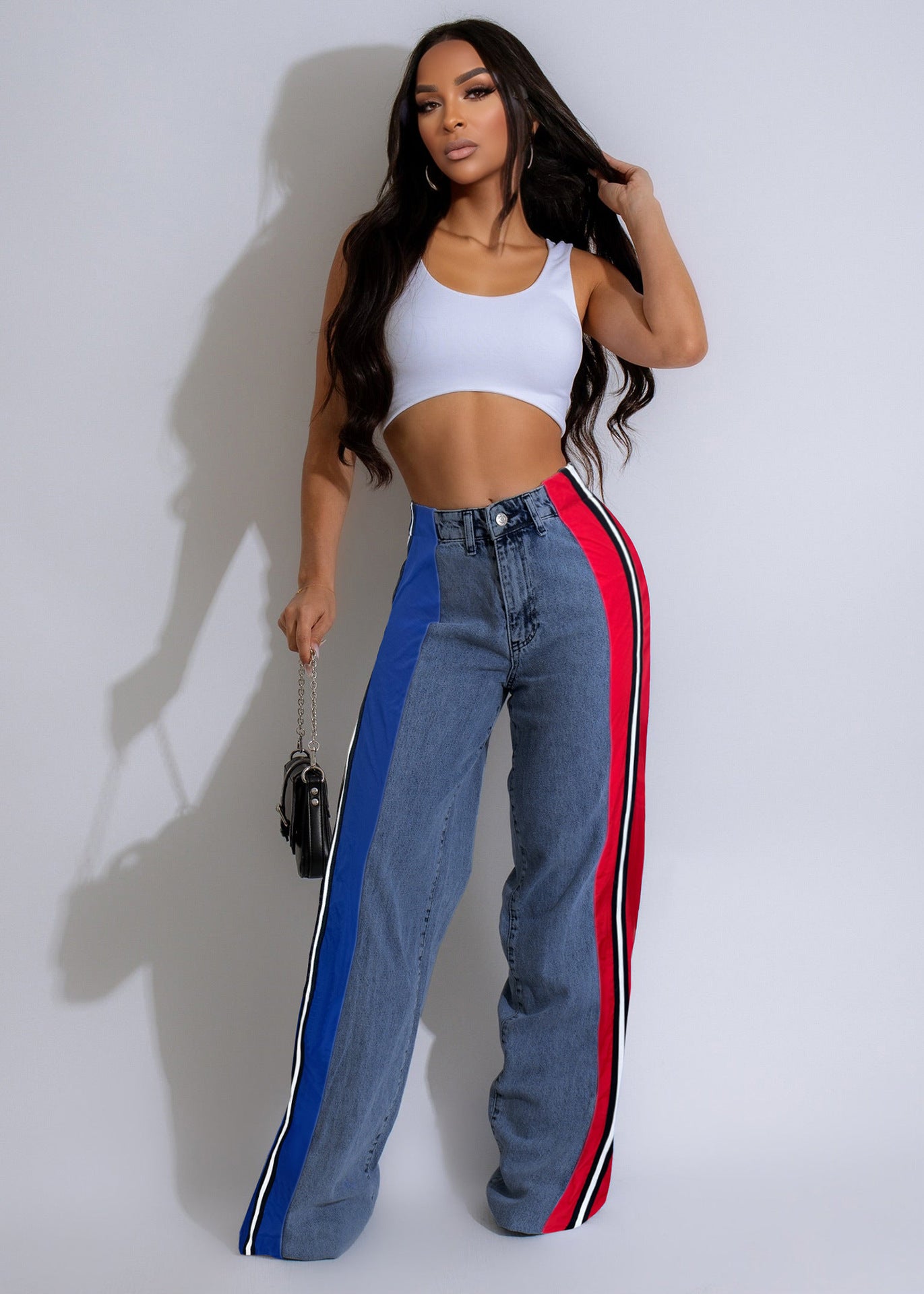 Stylish Striped Denim Jeans