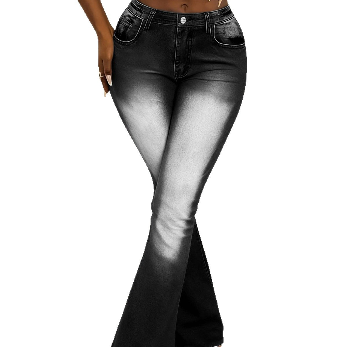 Comfortable Faux Denim Printed Leggings