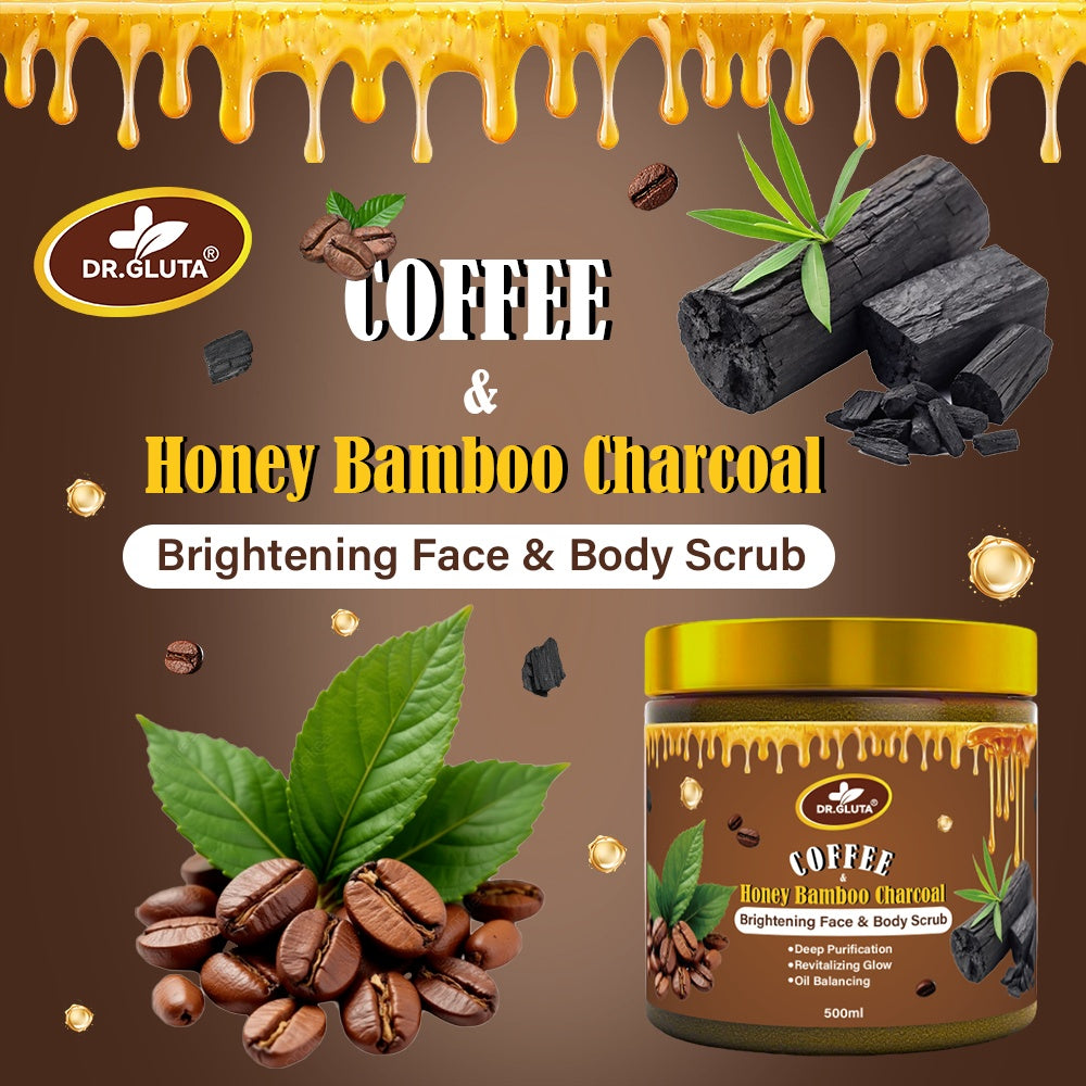 Coffee & Bamboo Charcoal Body Scrub Face & Body Skin Care 500ml