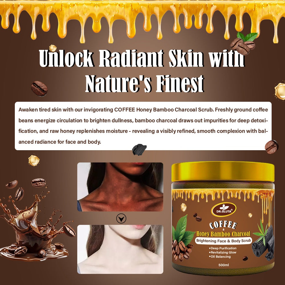 Coffee & Bamboo Charcoal Body Scrub Face & Body Skin Care 500ml