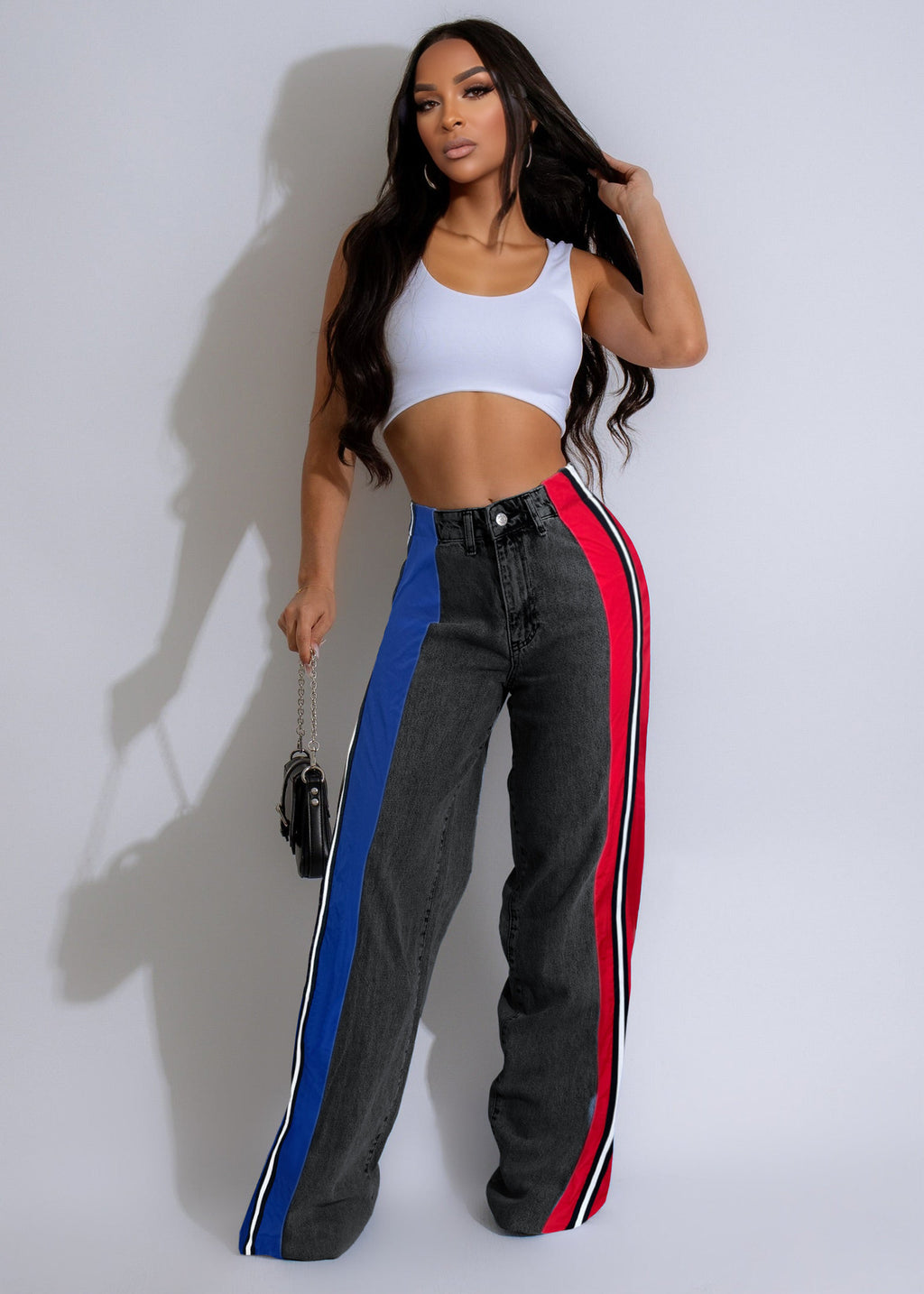 Stylish Striped Denim Jeans