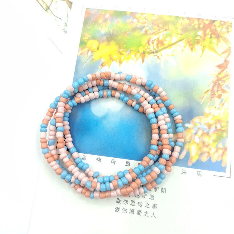Mixed Color Beach Bikini Chain Belly Handmade Glass Beads Waist Bead Necklace